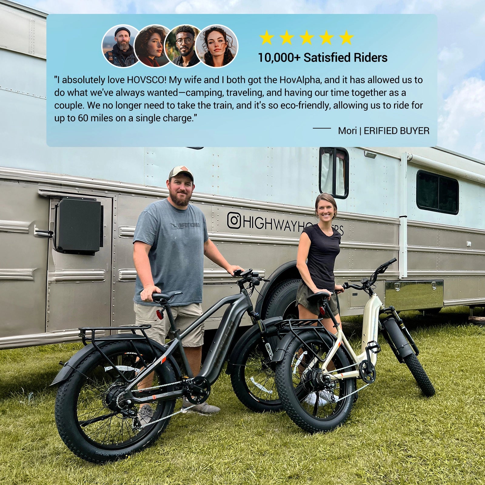HOVSCO™ HovAlpha 26" Step-Thru Fat Tire Ebike