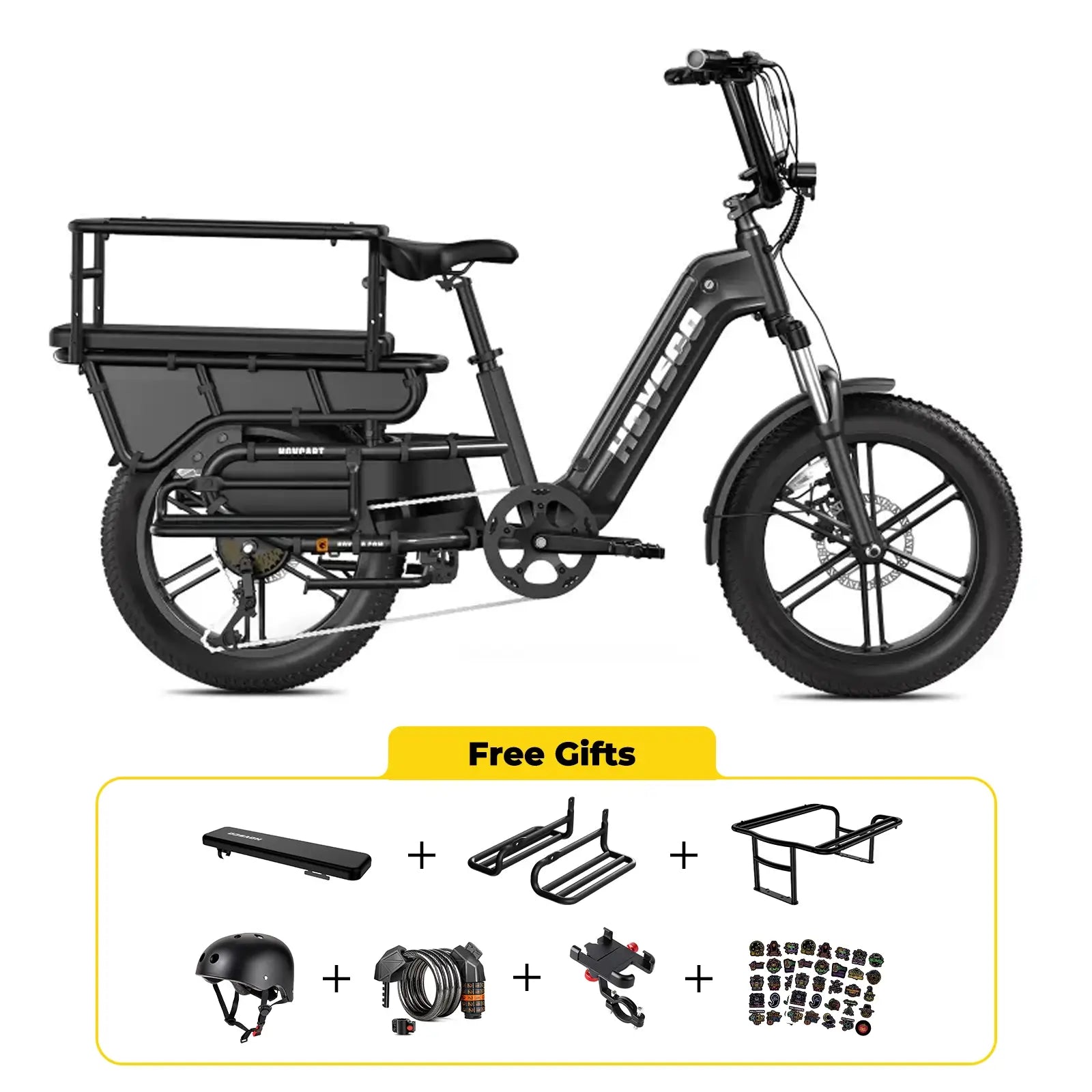 HOVSCO™ HovCart 20“ Step-Thru Electric Fat Tire Cargo Bike
