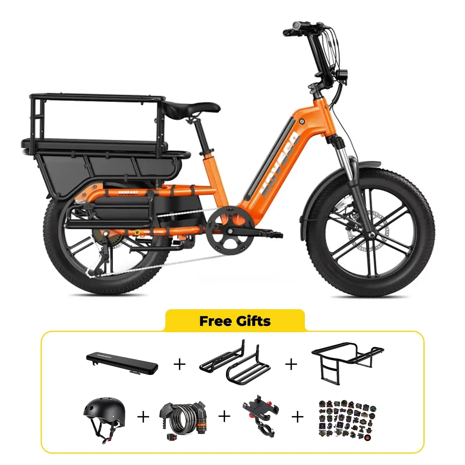 HOVSCO™ HovCart 20“ Step-Thru Electric Fat Tire Cargo Bike