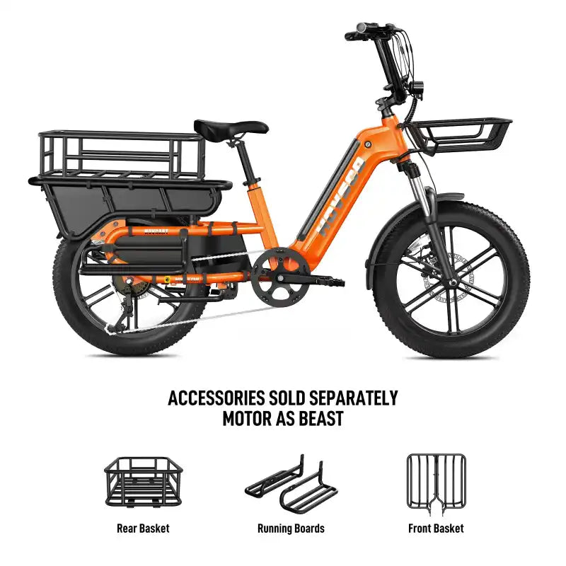 HOVSCO™ HovCart 20“ Step-Thru Electric Fat Tire Cargo Bike