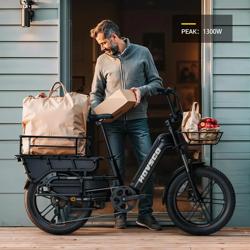HOVSCO™ HovCart 20“ Step-Thru Electric Fat Tire Cargo Bike