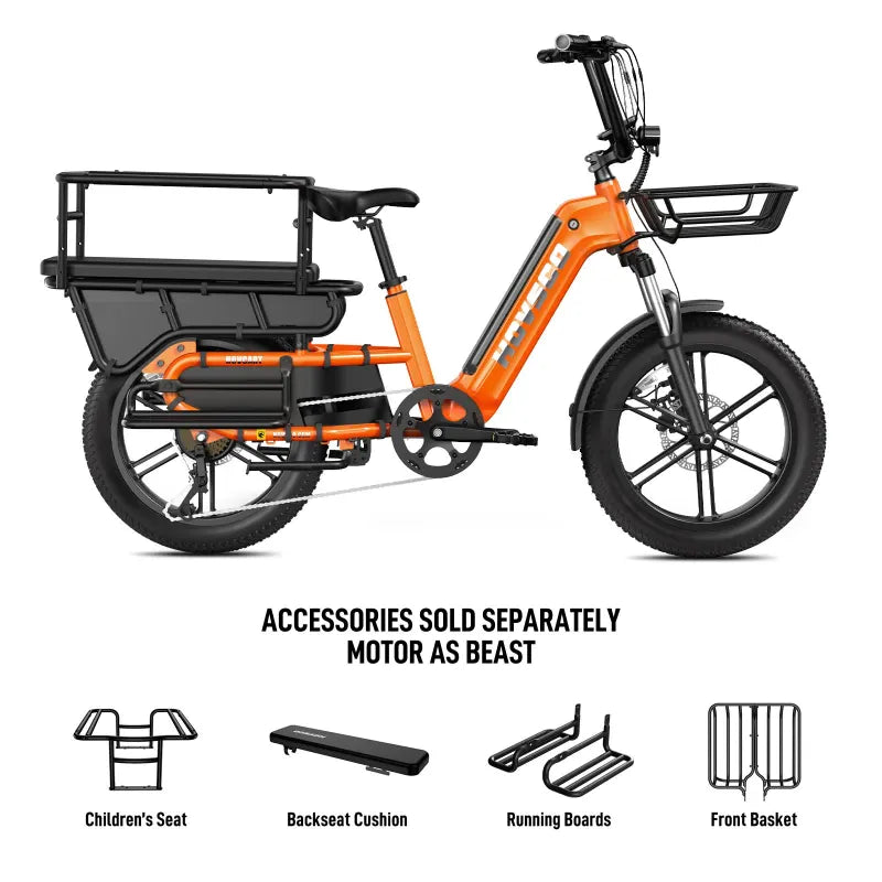 HOVSCO™ HovCart 20“ Step-Thru Electric Fat Tire Cargo Bike
