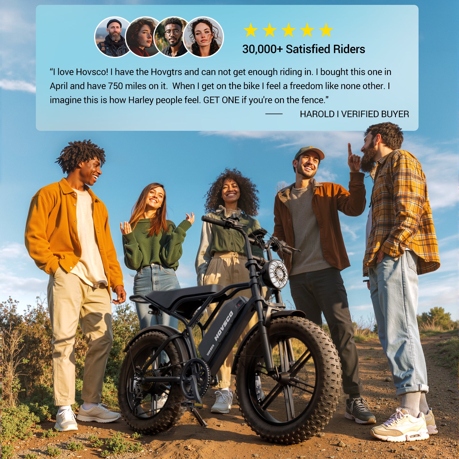 HOVSCO™ HovGtrs 1500W Moped-style Electric Bike