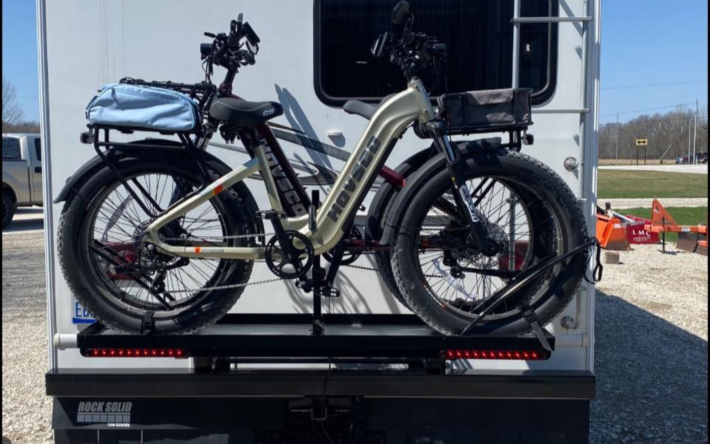 Hovsco-ebike-secured-to-the-rear-of-a-truck