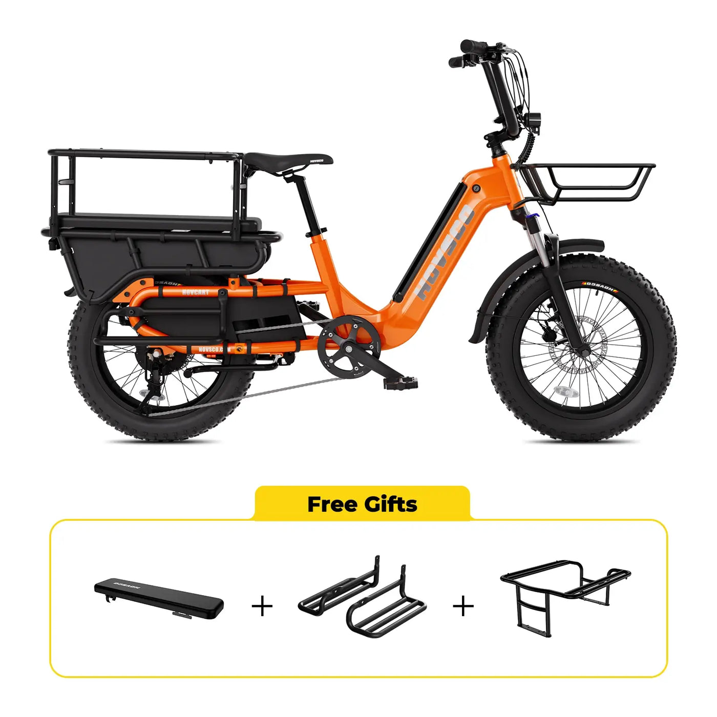 HOVSCO™ HovCart 20“ Step-Thru Electric Fat Tire Cargo Bike