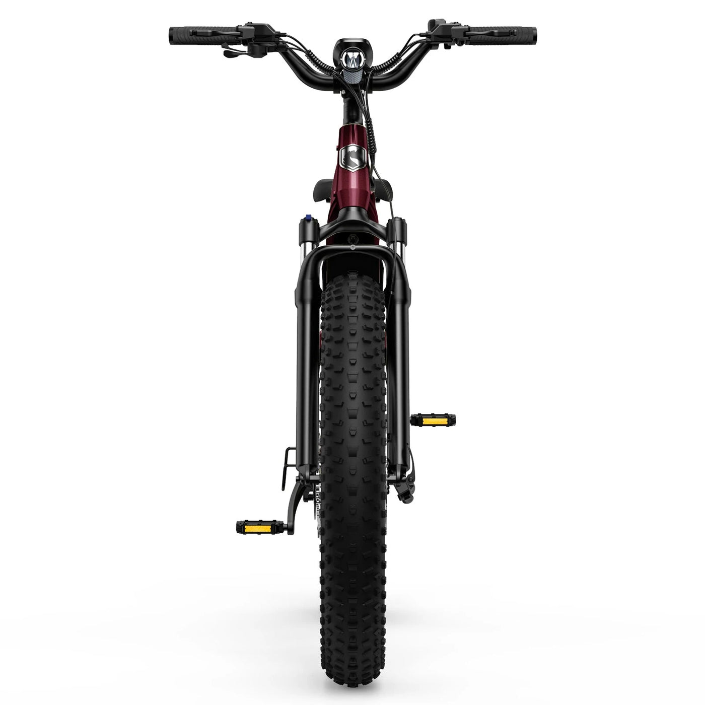 HOVSCO HovAlpha 26 Step Thru Fat All Terrain Ebike With Torque Sensor Dark Red LCD Display Front