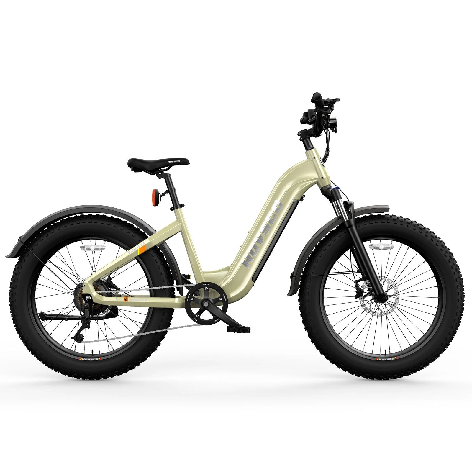 HOVSCO HovAlpha 26 Step Thru Fat All Terrain Ebike With Torque Sensor Champagne