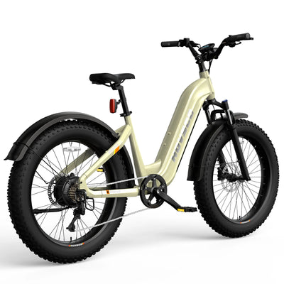 HOVSCO HovAlpha 26 Step Thru Fat All Terrain Ebike With Torque Sensor Champagne