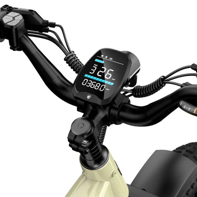 HOVSCO HovAlpha 26 Step Thru Fat All Terrain Ebike With Torque Sensor Champagne LCD Display