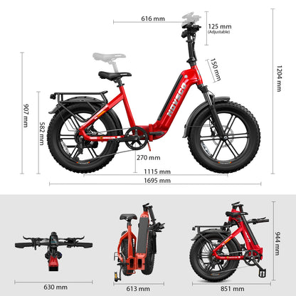 HOVSCO™ HovBeta 20" Foldable Fat Tire Electric Bike