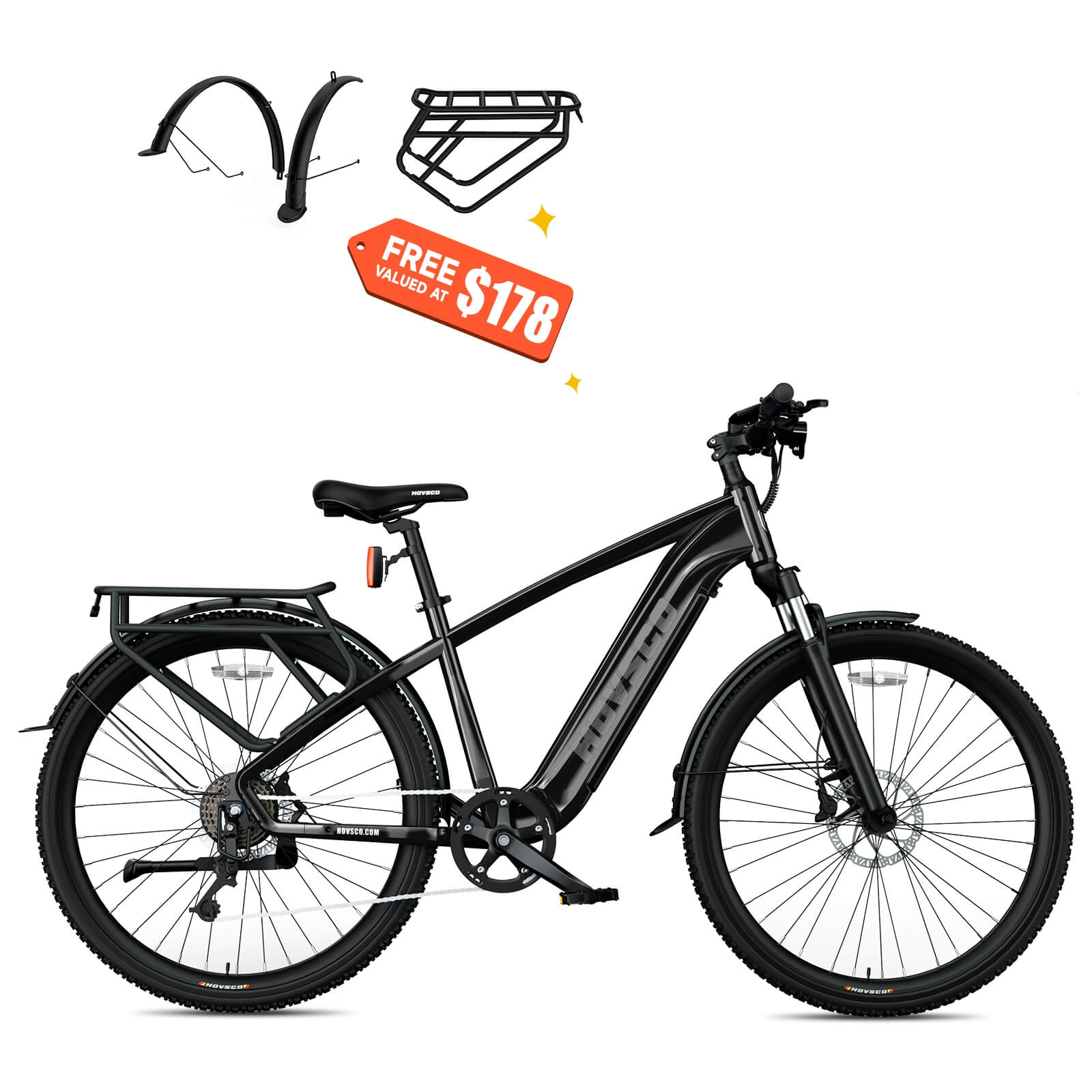 HOVSCO HovRanger 27.5" Mountain Electric Bike For Adults Gray
