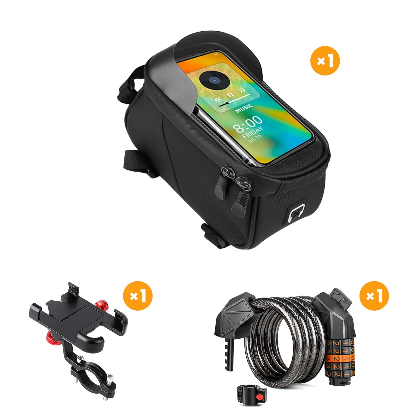 HOVSCO™ Handlebar Bag + Phone Holder + Bike Lock Set