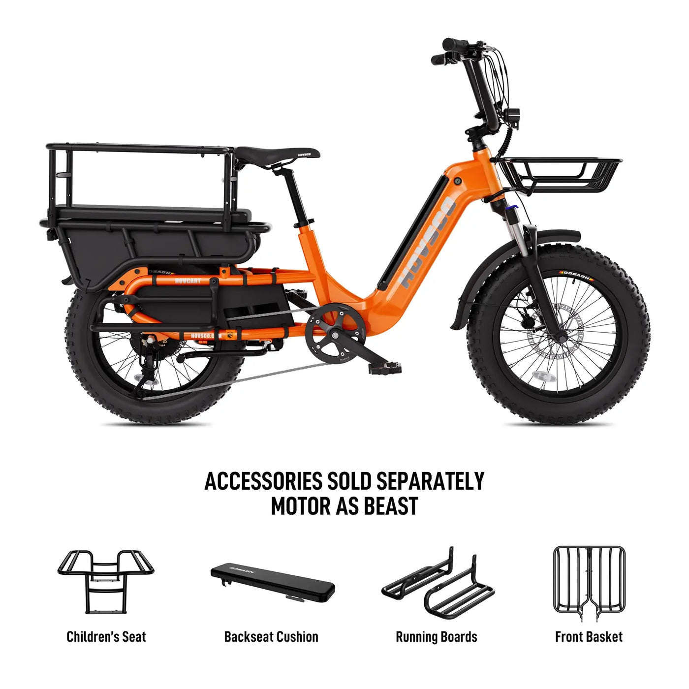 HOVSCO™ HovCart 20“ Step-Thru Electric Fat Tire Cargo Bike
