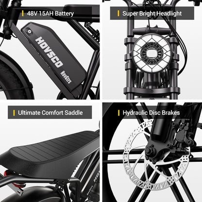 HOVSCO™ HovGtrs 1500W Moped-style Electric Bike