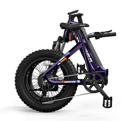 HOVSCO HovBeta 20" Foldable Fat Tire All Terrain Electric Bike Dark Purple