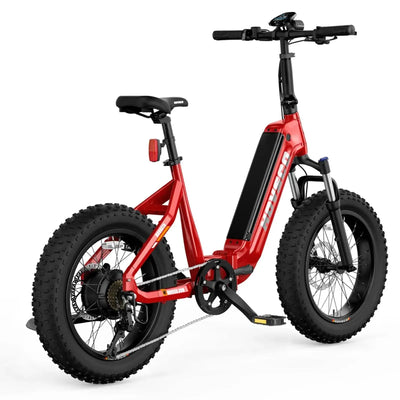 HOVSCO HovBeta 20" Foldable Fat Tire All Terrain Electric Bike Red