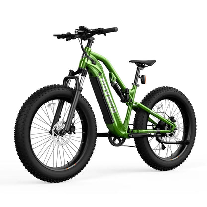 HOVSCO HovScout 26" Full Suspension Fat Tire All Terrain Ebike Glossy Green