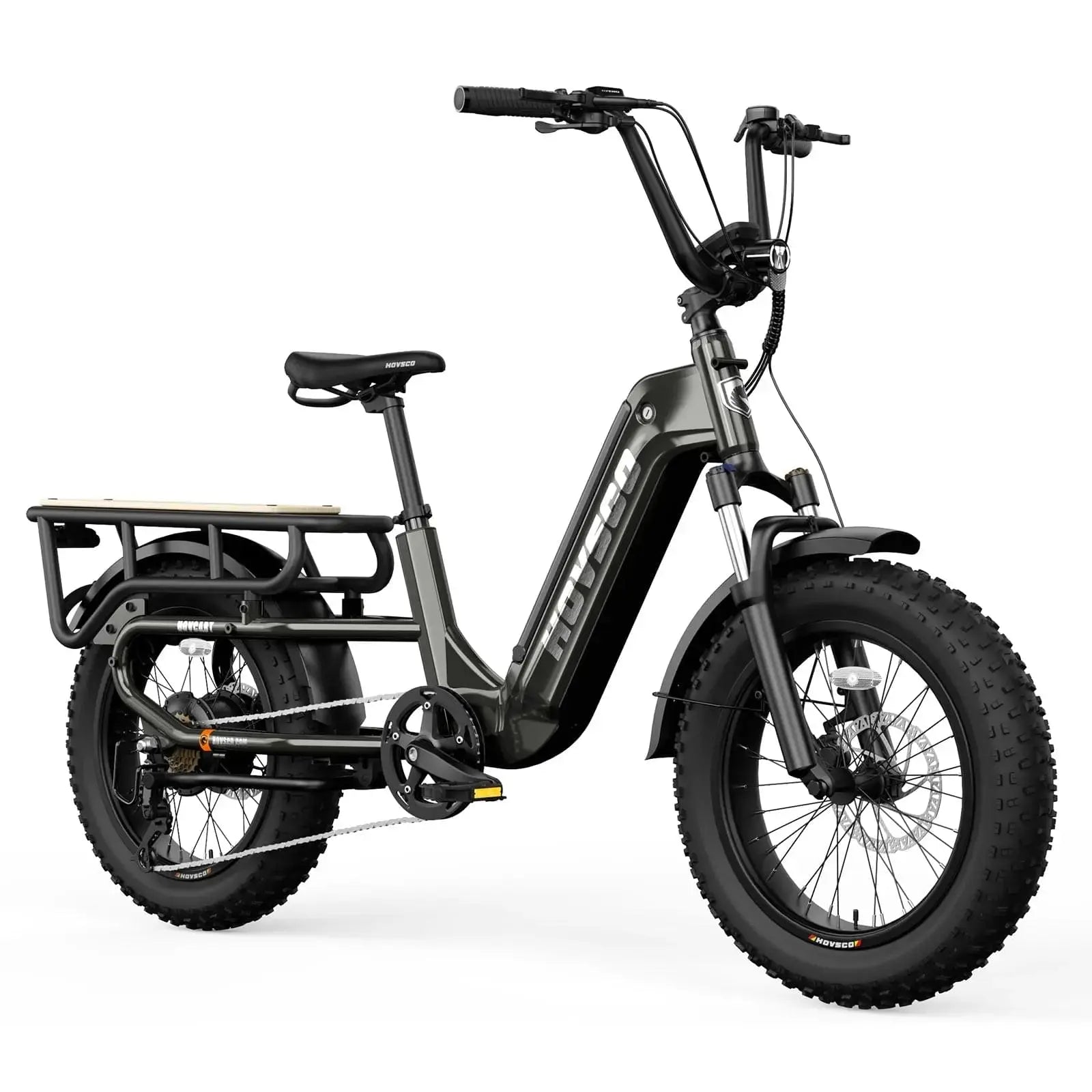 HOVSCO™ HovCart 20“ Step-Thru Electric Fat Bike All Terrain Cargo Ebike Gray