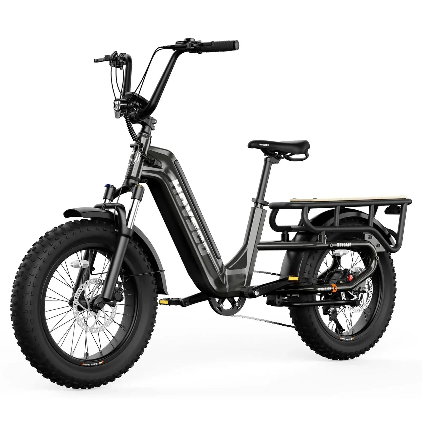 HOVSCO™ HovCart 20“ Step-Thru Electric Fat Bike All Terrain Cargo Ebike Gray